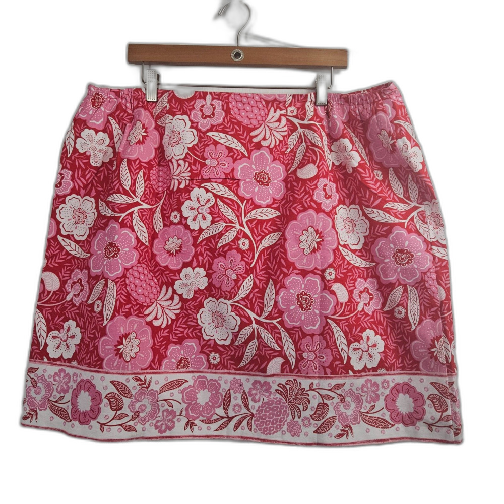 New Talbots Plus Size 18 Spring Floral Skirt Pinks Lined Knee Legnth - Picture 3 of 10